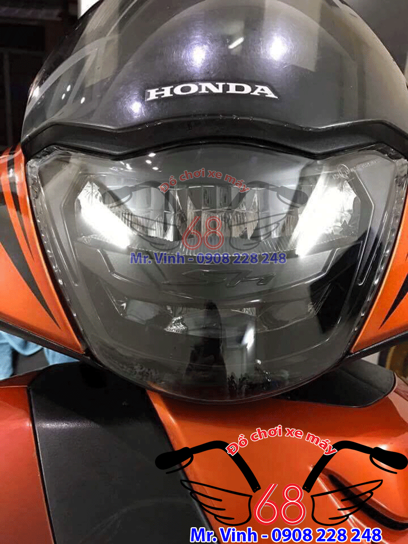 Hình ảnh: Cận cảnh xe SH màu cam lên đèn 2 tầng màu đen giá rẻ tại TPHCM
