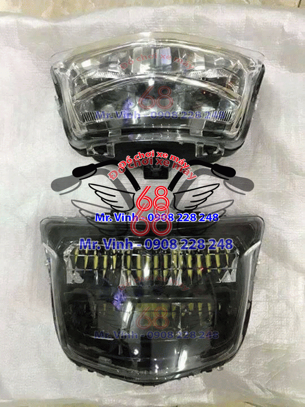 Hình ảnh: Đen pha led Hai tầng độ cho xe Exciter 150 giá rẻ tại Shop Đồ chơi xe máy 68 TpHCM Q1