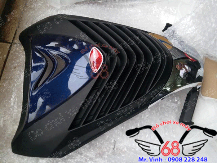 Hình ảnh: Mặt nạ SH mẫu ý độ cho xe Visson cực vừa khít với thân xe màu xanh đen giá rẻ chỉ có tại shop 68 TPHCM