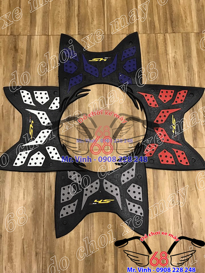 Hình ảnh: Thảm cao su lót chân đủ màu cho xe SH Việt Nam giá rẻ tại Shop đồ chơi xe máy 68 TpHCM Q1