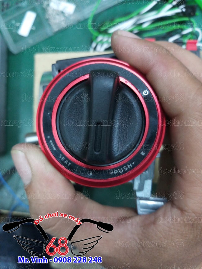Hình ảnh: Khóa smartkey ổ tròn màu đỏ giá rẻ tại shop 68 TPHCM Q1