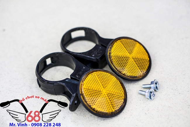 Hình ảnh: Đèn mắt mèo, đèn phản quang ráp phuộc trước màu vàng dành cho SH 2017 và SH 300 giá rẻ tại shop 68 TPHCM Q1