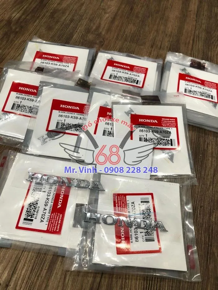 Tem chữ nổi Honda trắng xi – Vario 2018