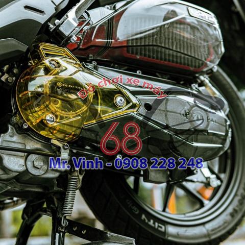 Khách độ lốc nồi trong suốt và ốp pô E trong suốt xám khối cho xế yêu