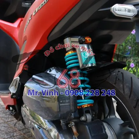 Phuộc Nitron chính hãng Việt Nam lắp cho xe Vario đỏ nhám cực ngầu nè mọi người