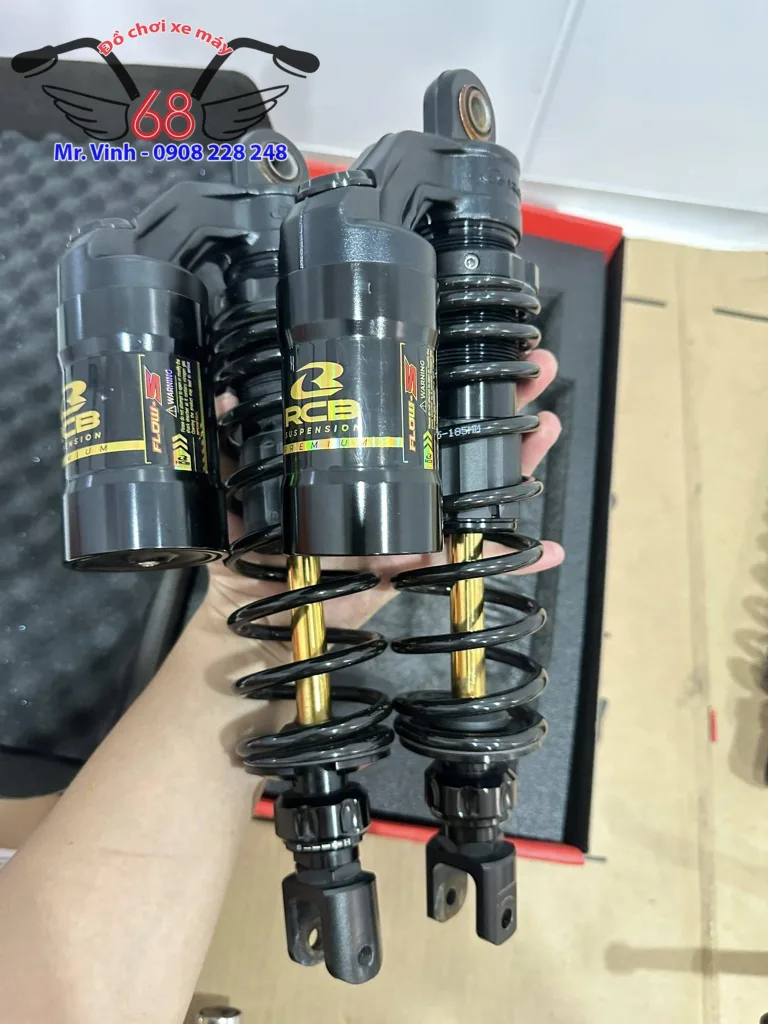 Cặp phuộc RCB bình dầu ty vàng