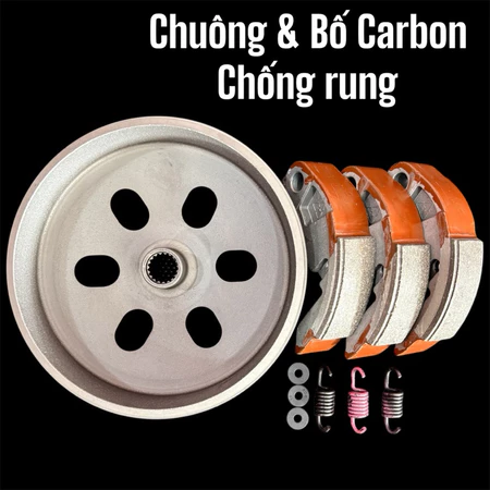 Chuông bố 3 càng cacbon chống rung cho xe tay ga