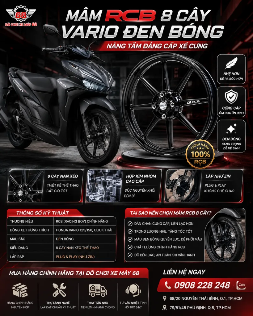 Mâm RCB 8 cây cho xe Vario 