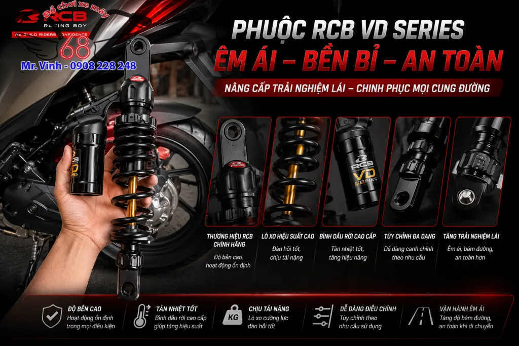 Phuộc RCB cho xe Vario