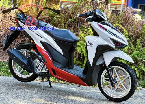 Vario trắng đỏ độ mâm và che két nước