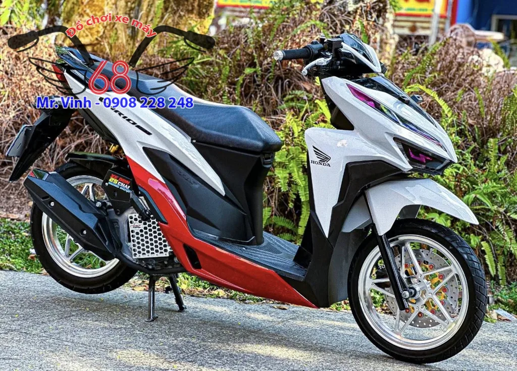 Vario trắng đỏ độ mâm và che két nước
